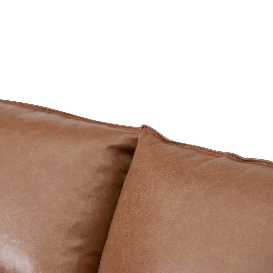CLC8322-KSO 4 Seater Left Chaise Leather Sofa - Caramel Brown - Furniture Castle