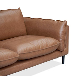 CLC8322-KSO 4 Seater Left Chaise Leather Sofa - Caramel Brown - Furniture Castle