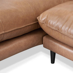 CLC8322-KSO 4 Seater Left Chaise Leather Sofa - Caramel Brown - Furniture Castle