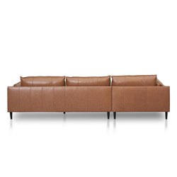CLC8322-KSO 4 Seater Left Chaise Leather Sofa - Caramel Brown - Furniture Castle
