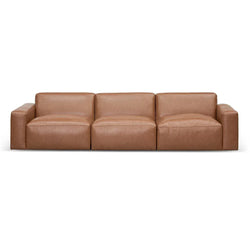 CLC8336-KSO 4 Seater Sofa - Caramel Brown Leather - Furniture Castle