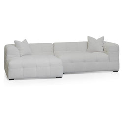 CLC8473-CA Left Chaise Sofa - Pearl Boucle - Furniture Castle