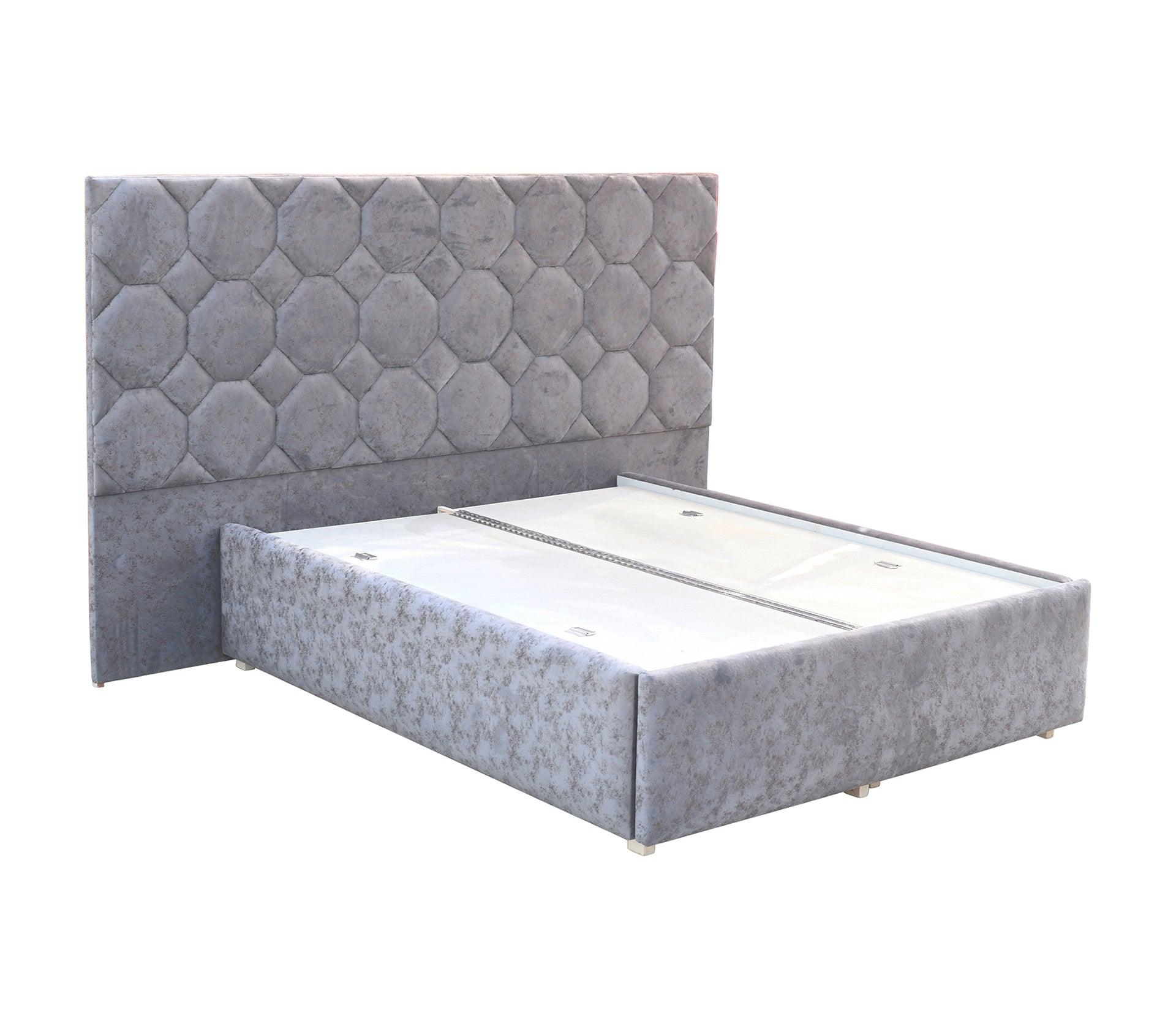 Cloud Grey Queen Bed With Storage - Furniture Castle