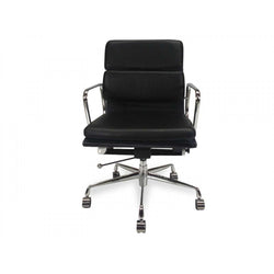 COC103 Low Back Office Chair - Black Leather - Furniture Castle