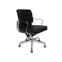 COC103 Low Back Office Chair - Black Leather - Furniture Castle