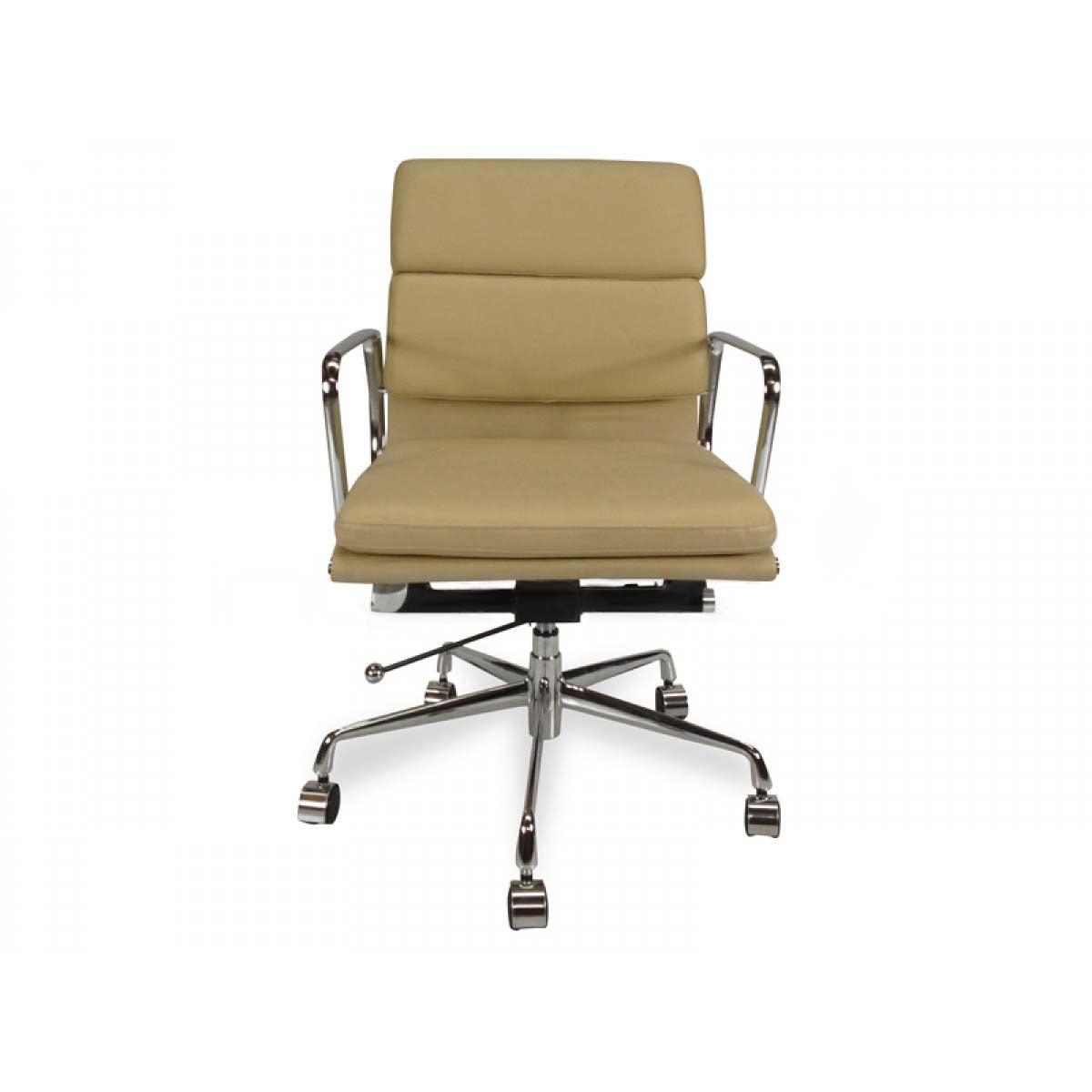 COC103B Low Back Office Chair - Light Brown Leather - Furniture Castle