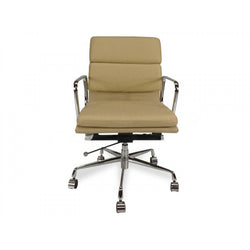 COC103B Low Back Office Chair - Light Brown Leather - Furniture Castle