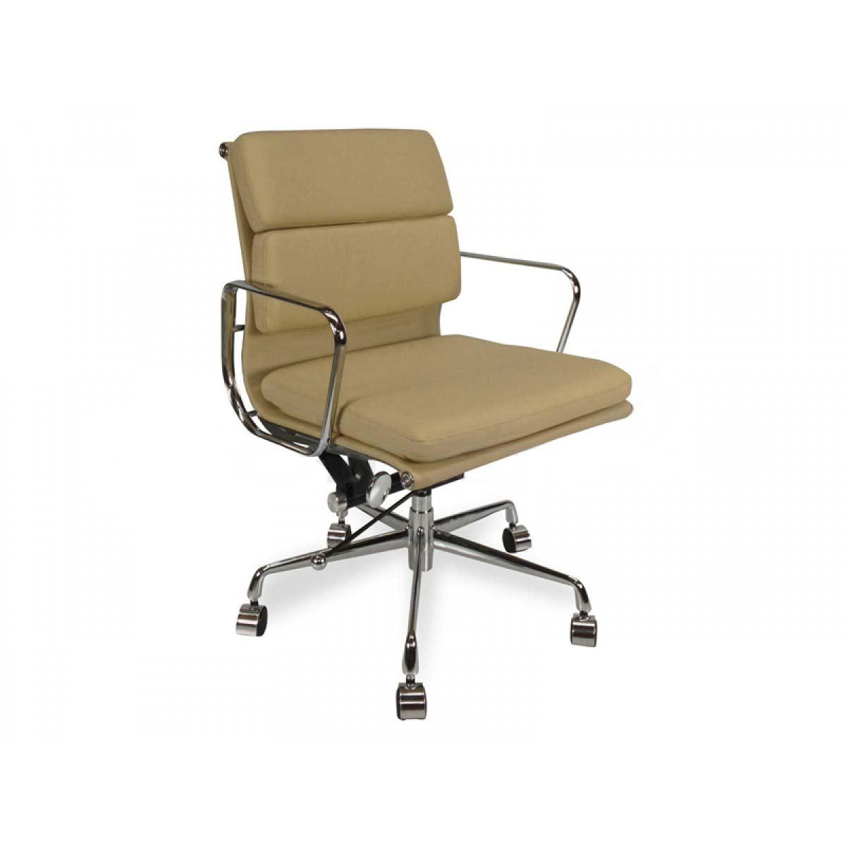 COC103B Low Back Office Chair - Light Brown Leather - Furniture Castle