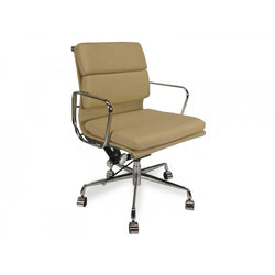 COC103B Low Back Office Chair - Light Brown Leather - Furniture Castle