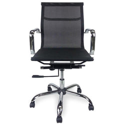 COC210 Designer Mesh Boardroom Office Chair - Low Back - Black - Furniture Castle