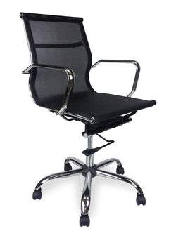 COC210 Designer Mesh Boardroom Office Chair - Low Back - Black - Furniture Castle