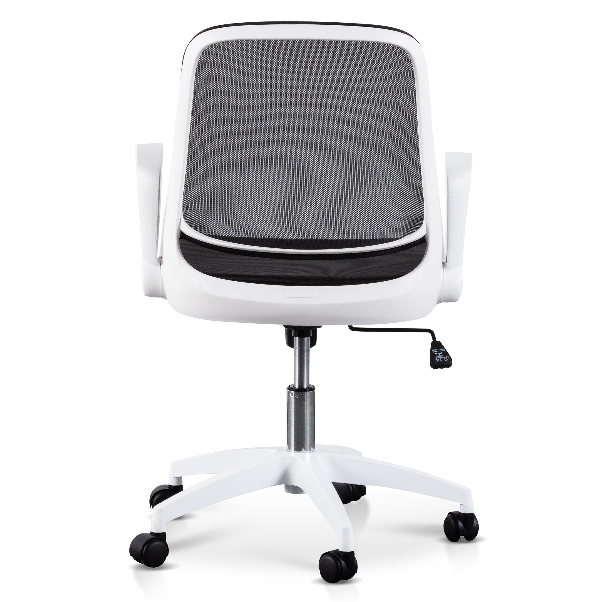 COC6190-LF Black Office Chair - White Arm and Base - Furniture Castle