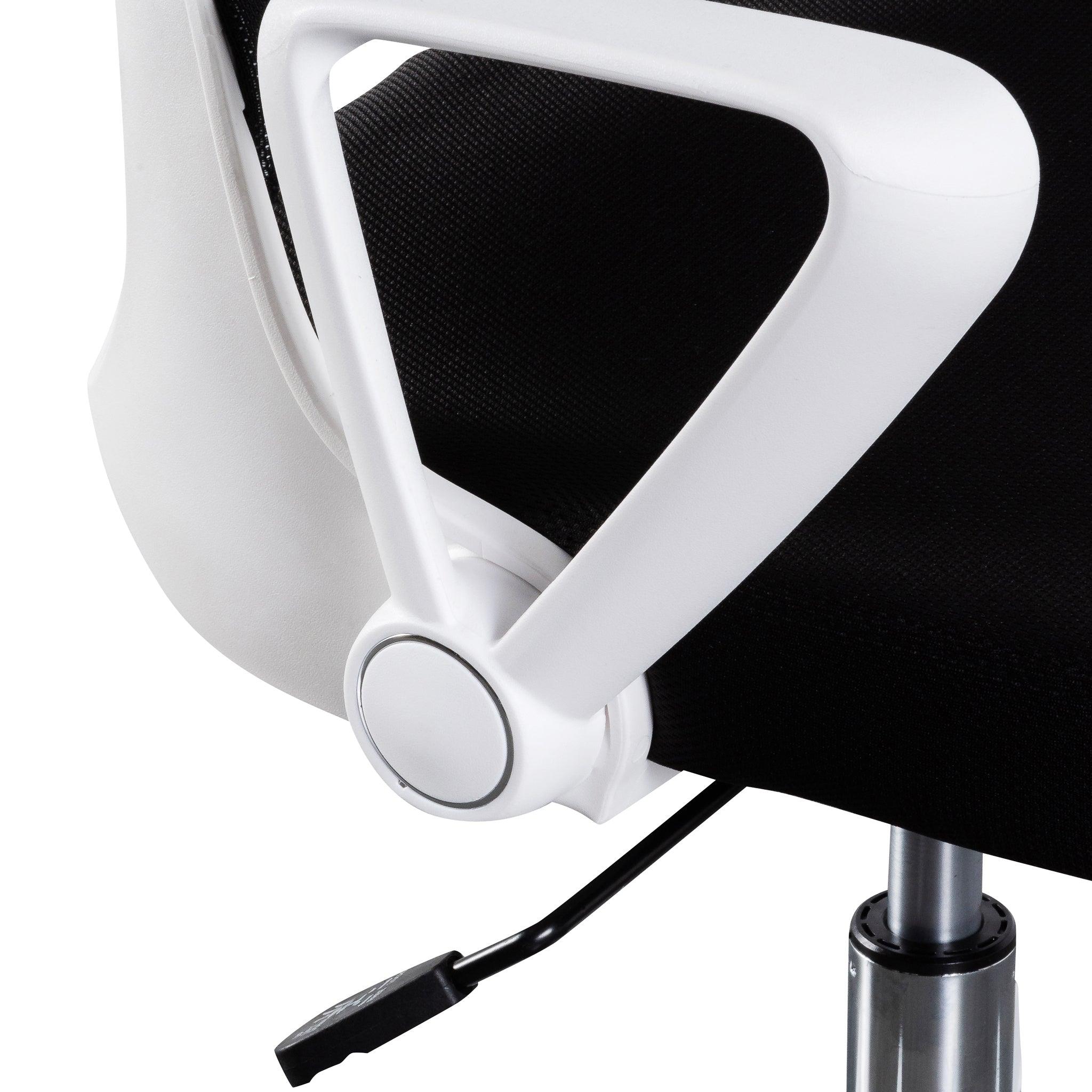 COC6190-LF Black Office Chair - White Arm and Base - Furniture Castle