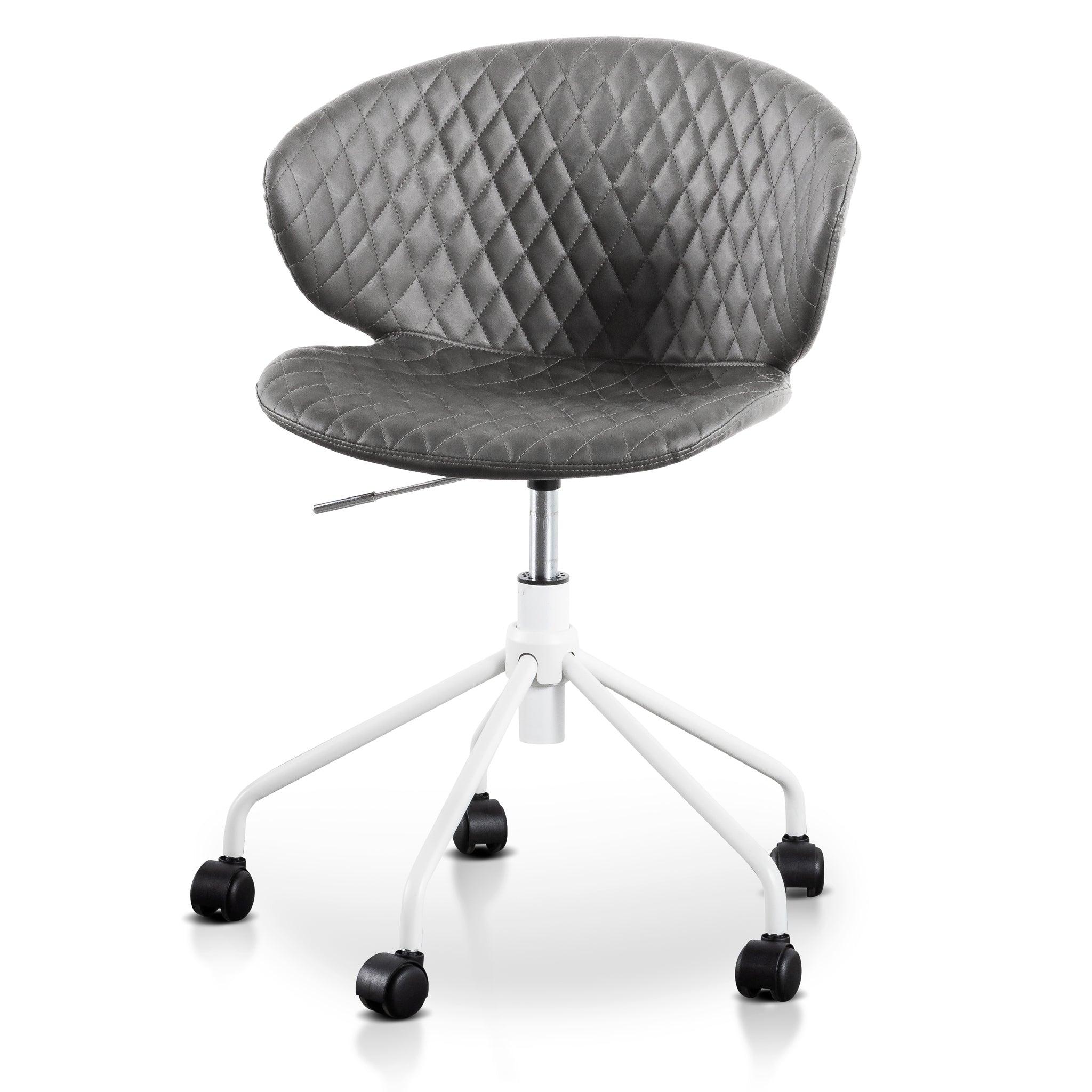 COC6194-LF Office Chair - Charcoal with White Base - Furniture Castle