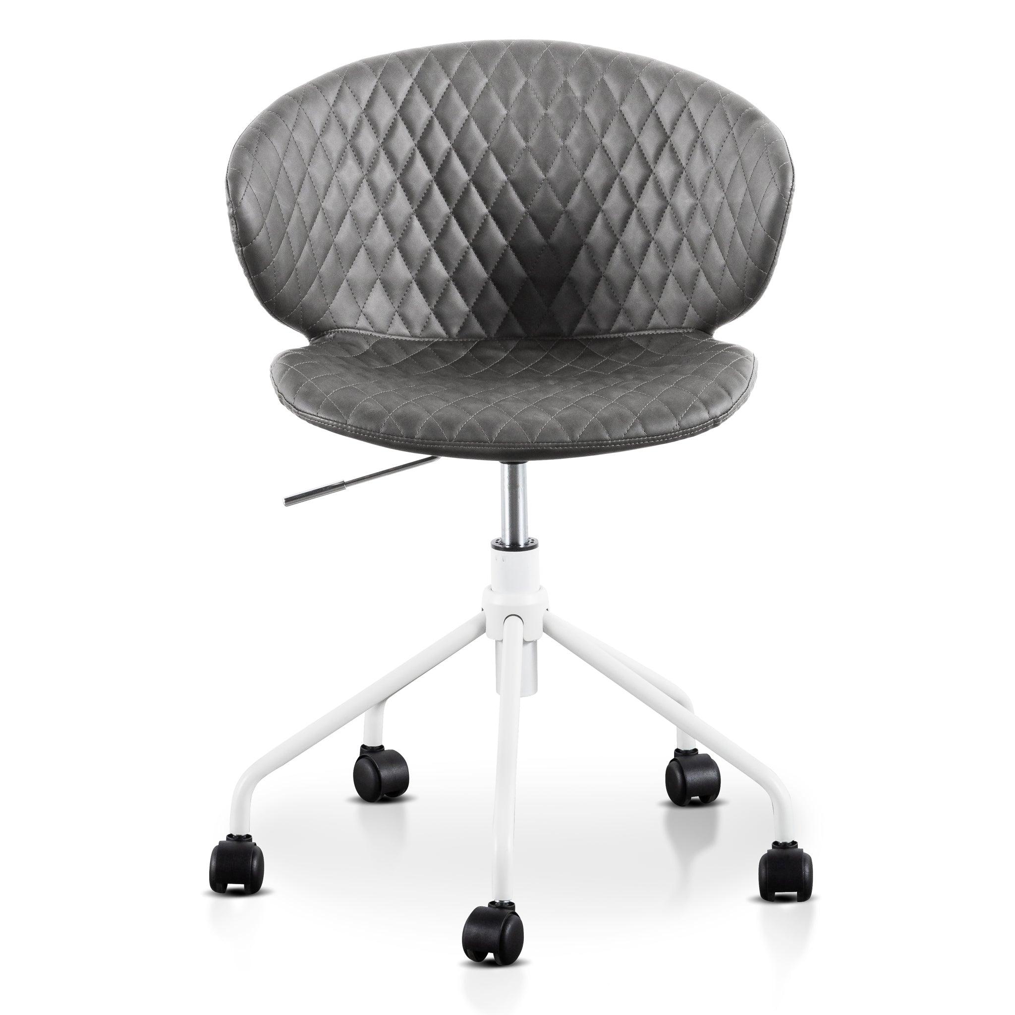 COC6194-LF Office Chair - Charcoal with White Base - Furniture Castle