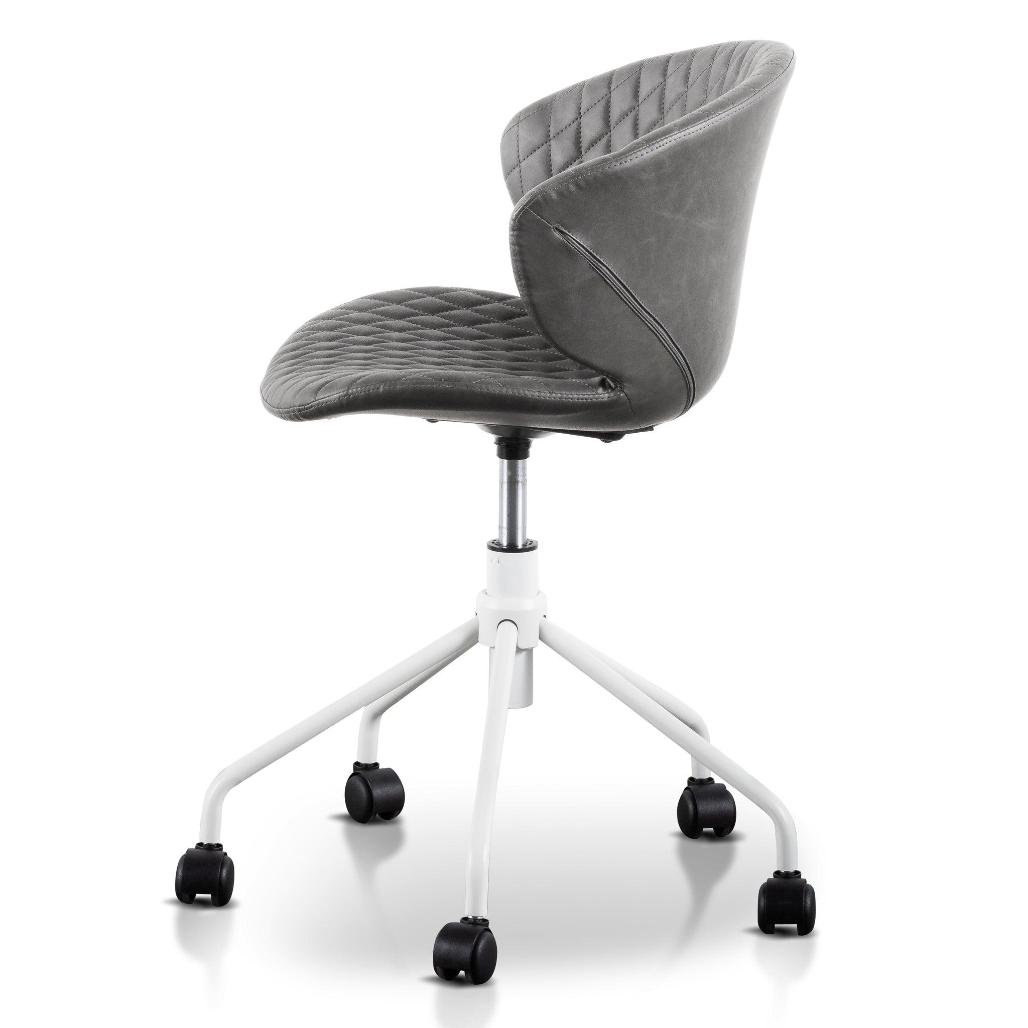 COC6194-LF Office Chair - Charcoal with White Base - Furniture Castle