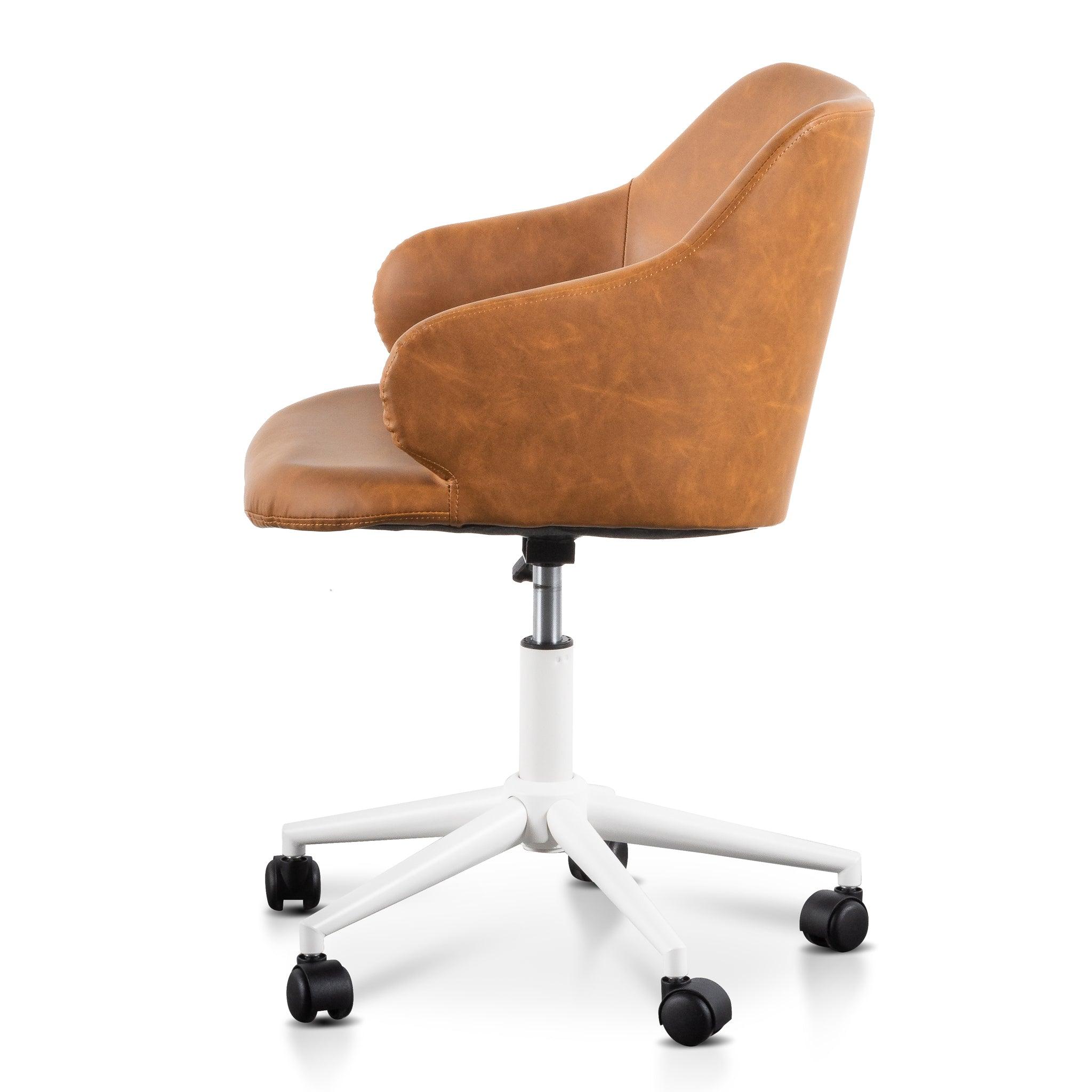 COC6195-LF Office Chair - Tan with White Base - Furniture Castle