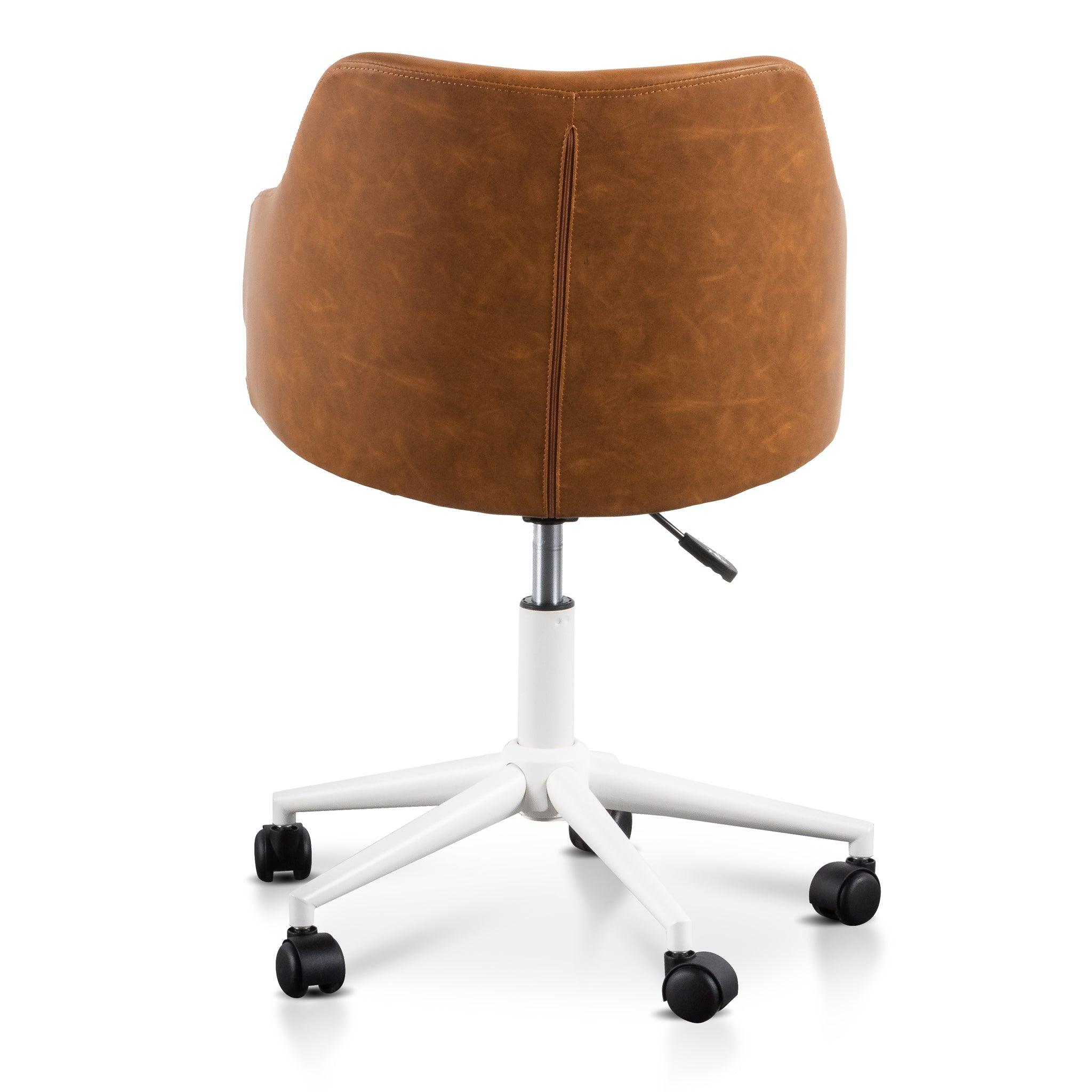 COC6195-LF Office Chair - Tan with White Base - Furniture Castle