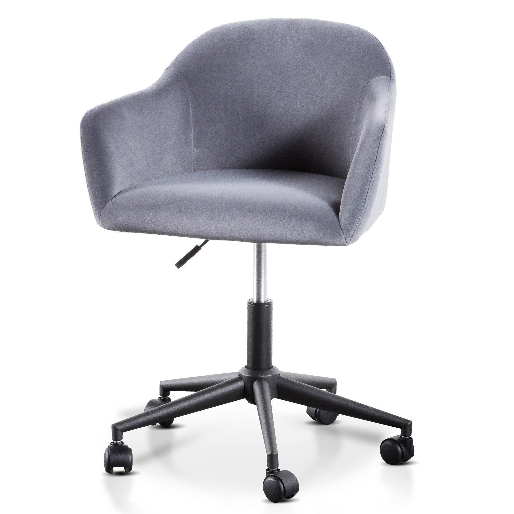 COC6196-LF Charcoal Velvet office Chair - Black Base - Furniture Castle