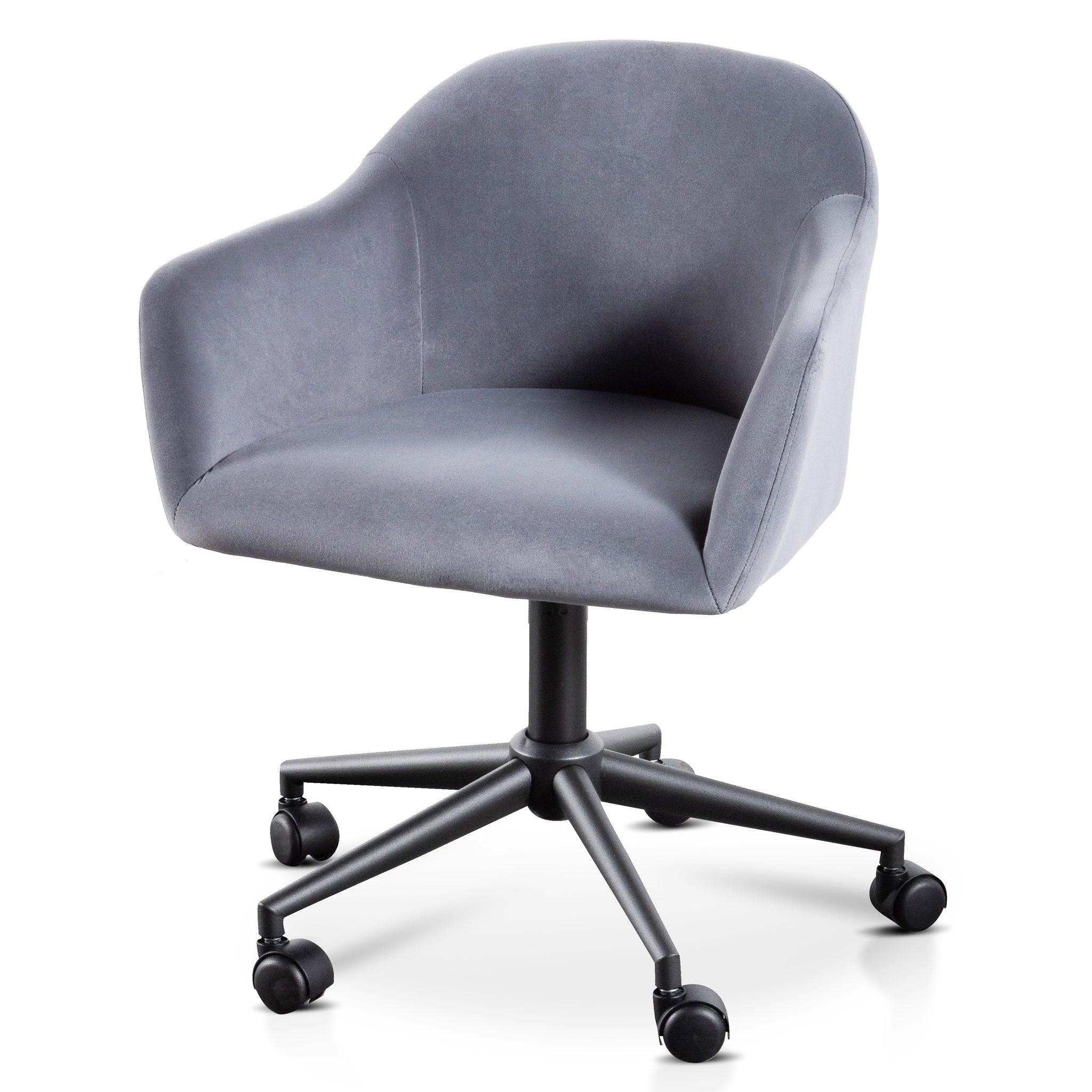 COC6196-LF Charcoal Velvet office Chair - Black Base - Furniture Castle