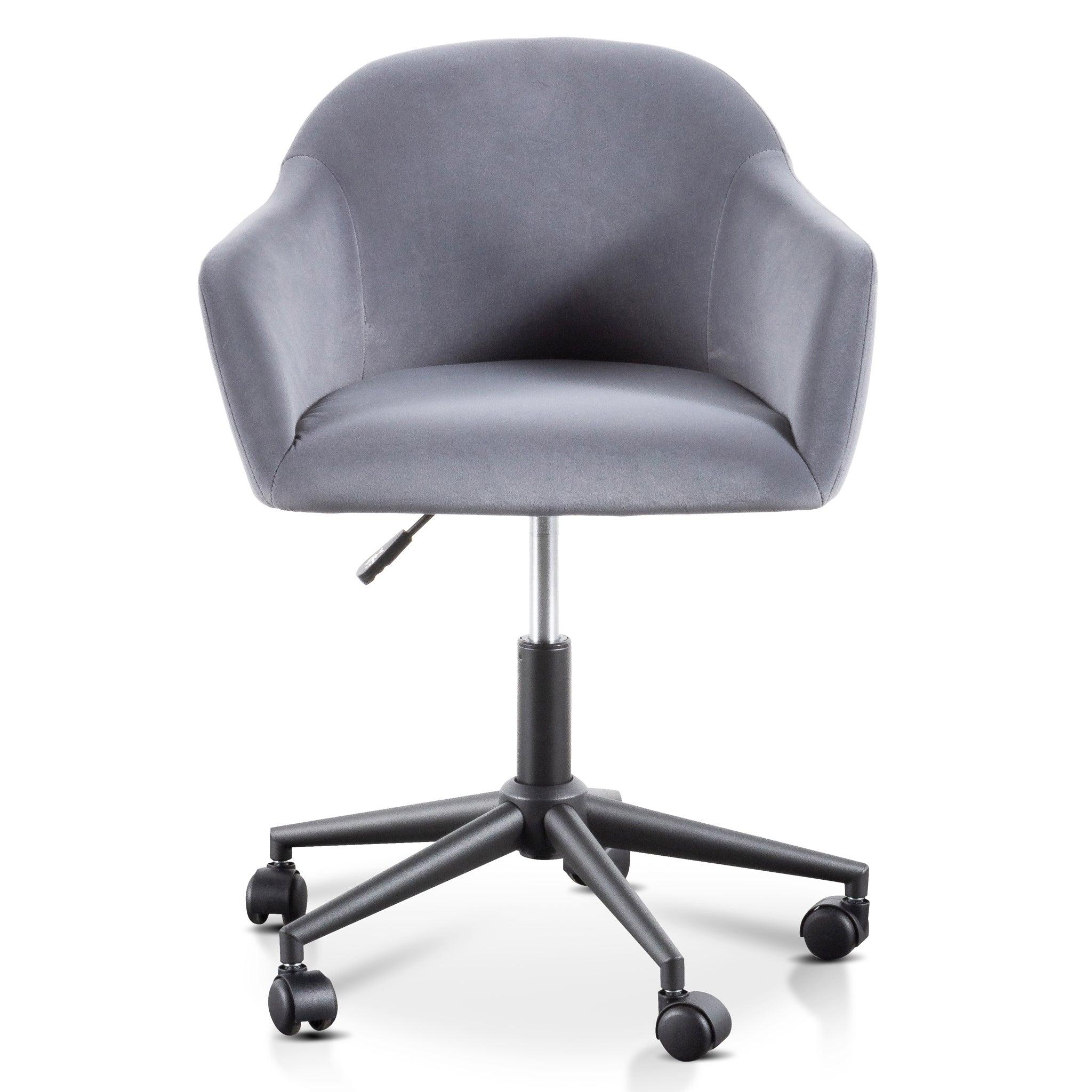COC6196-LF Charcoal Velvet office Chair - Black Base - Furniture Castle