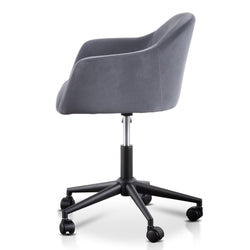 COC6196-LF Charcoal Velvet office Chair - Black Base - Furniture Castle
