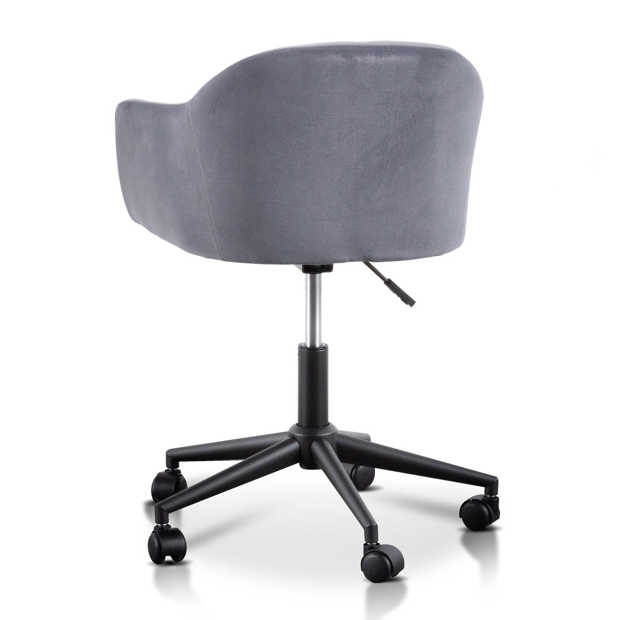 COC6196-LF Charcoal Velvet office Chair - Black Base - Furniture Castle