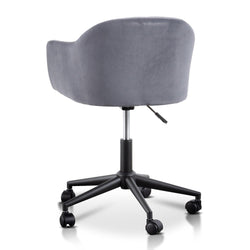 COC6196-LF Charcoal Velvet office Chair - Black Base - Furniture Castle