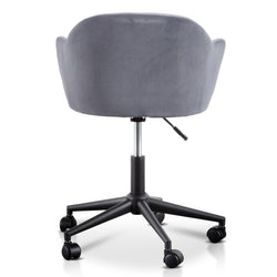 COC6196-LF Charcoal Velvet office Chair - Black Base - Furniture Castle