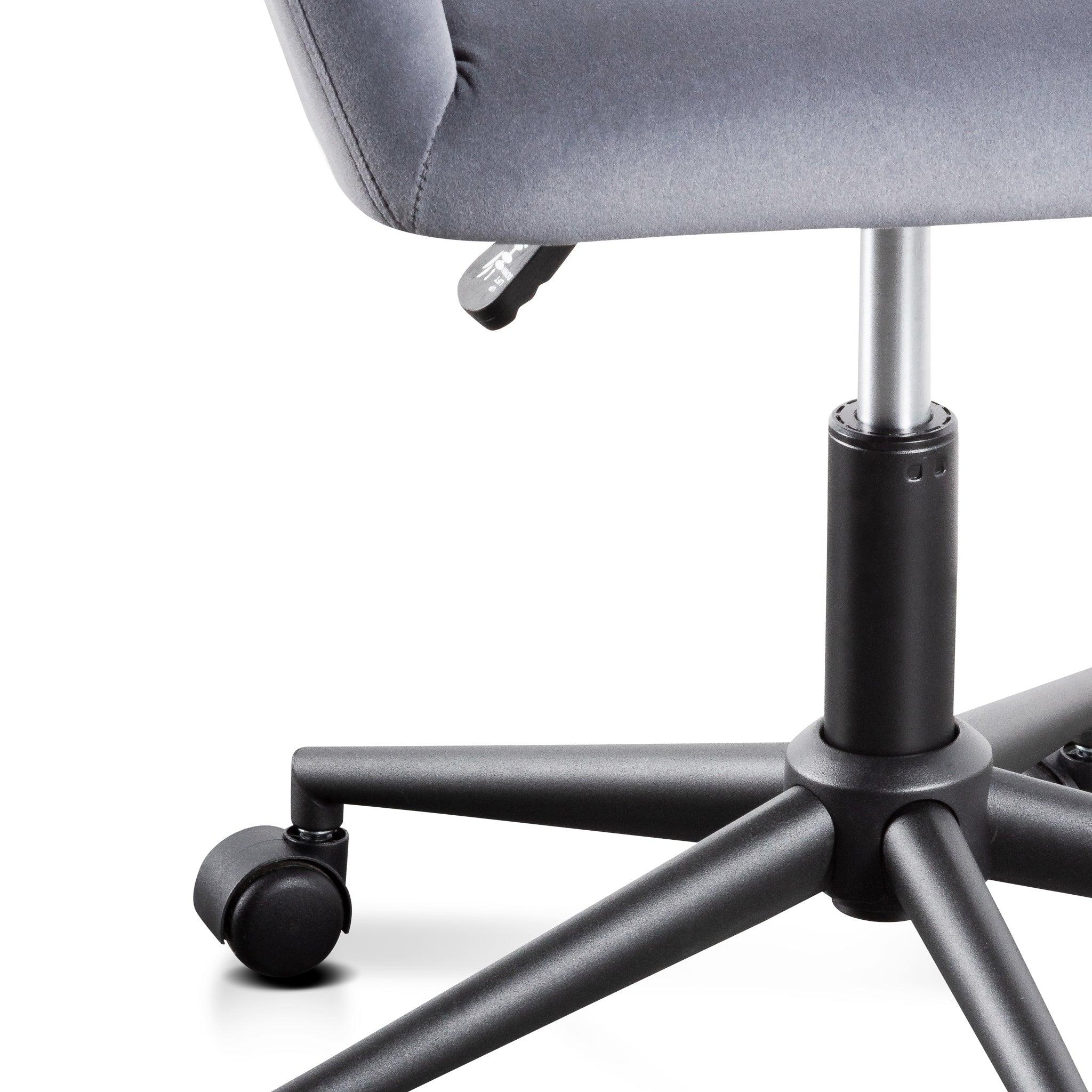 COC6196-LF Charcoal Velvet office Chair - Black Base - Furniture Castle
