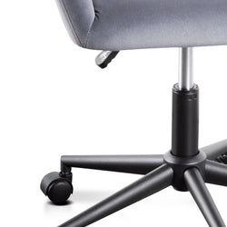 COC6196-LF Charcoal Velvet office Chair - Black Base - Furniture Castle