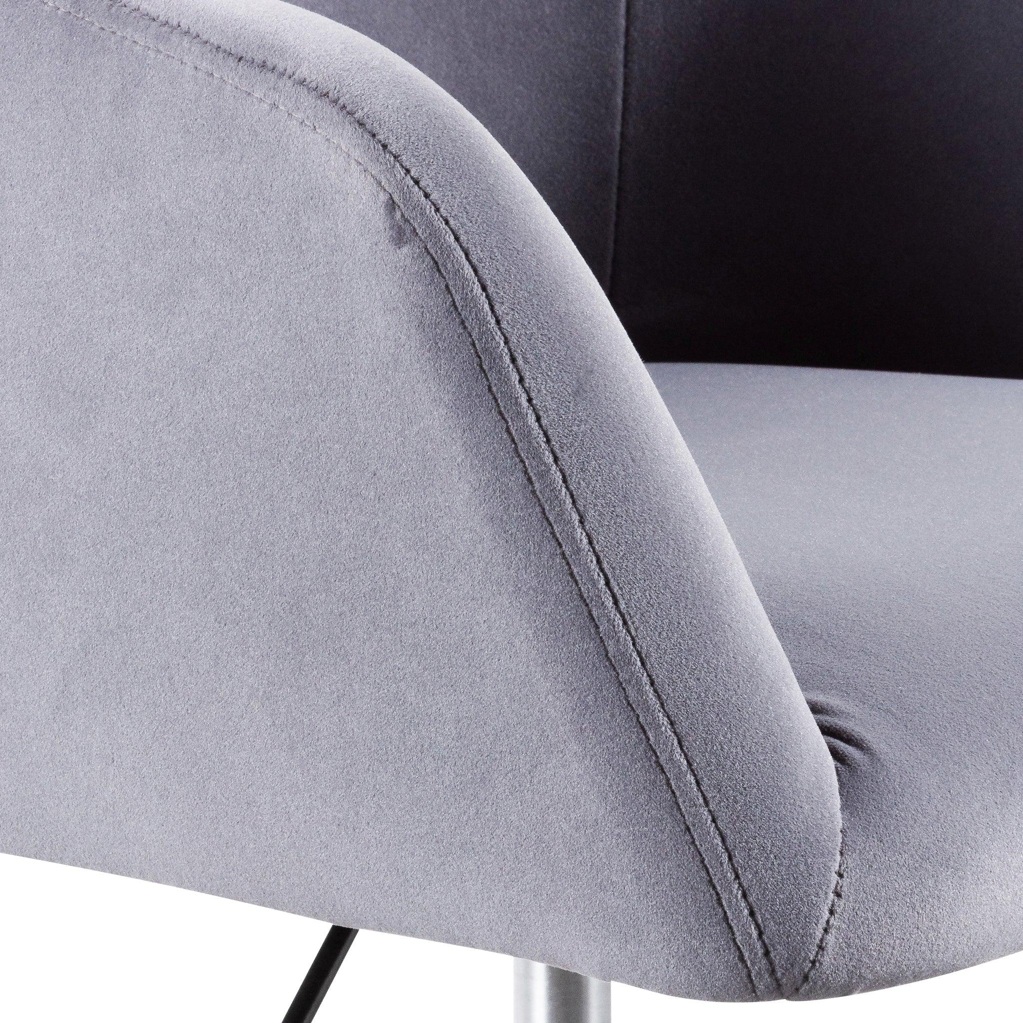 COC6196-LF Charcoal Velvet office Chair - Black Base - Furniture Castle