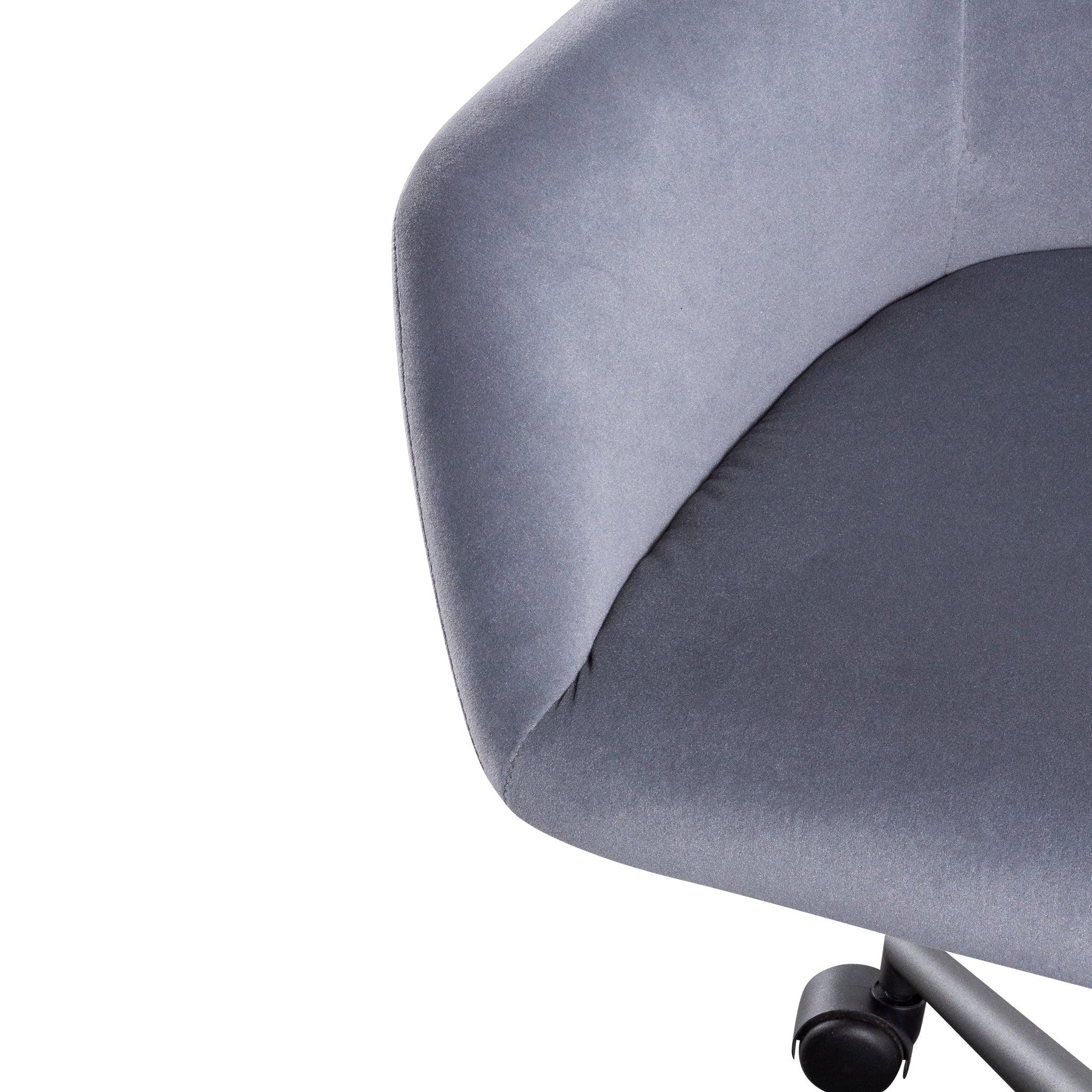 COC6196-LF Charcoal Velvet office Chair - Black Base - Furniture Castle