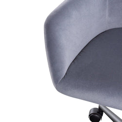 COC6196-LF Charcoal Velvet office Chair - Black Base - Furniture Castle