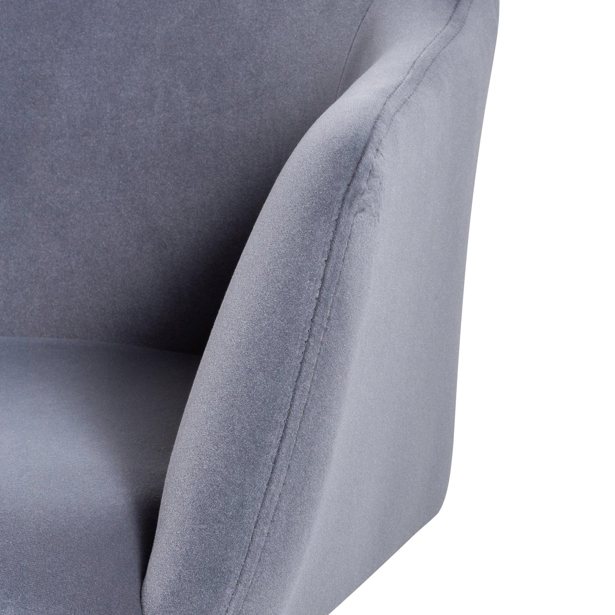 COC6196-LF Charcoal Velvet office Chair - Black Base - Furniture Castle