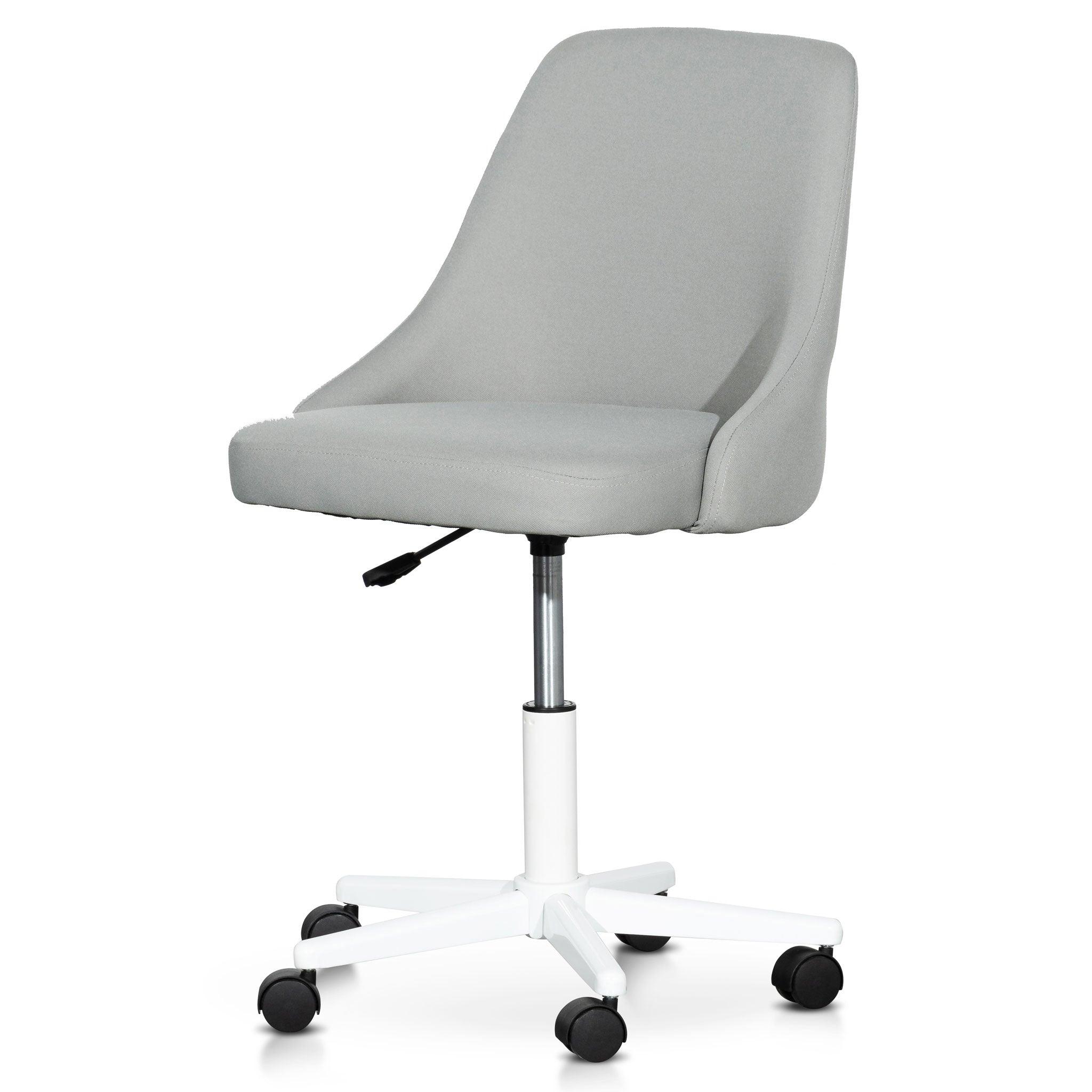 COC6238-UN Grey Fabric Office Chair - White Base - Furniture Castle