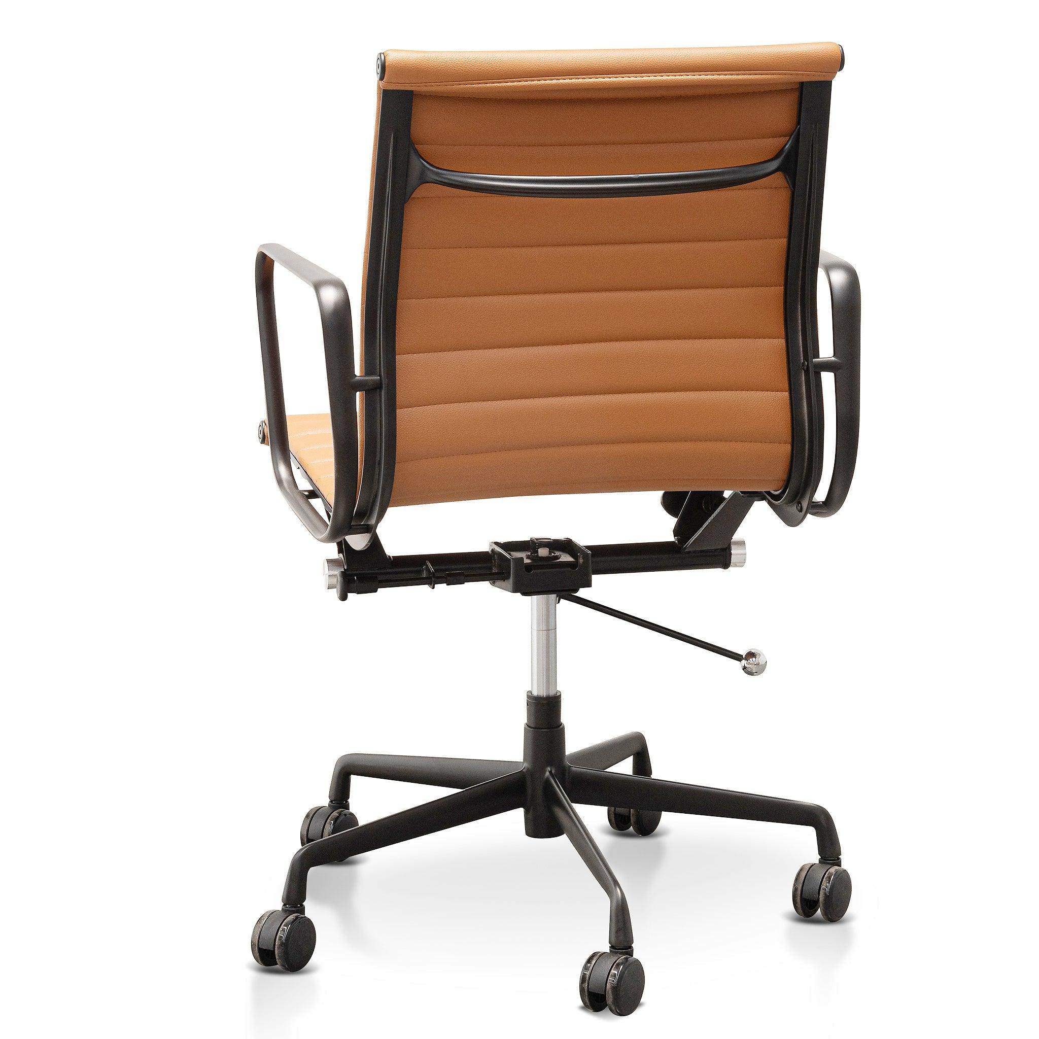 COC6403-YS Low Back Office Chair - Saddle Tan in Black Frame - Furniture Castle