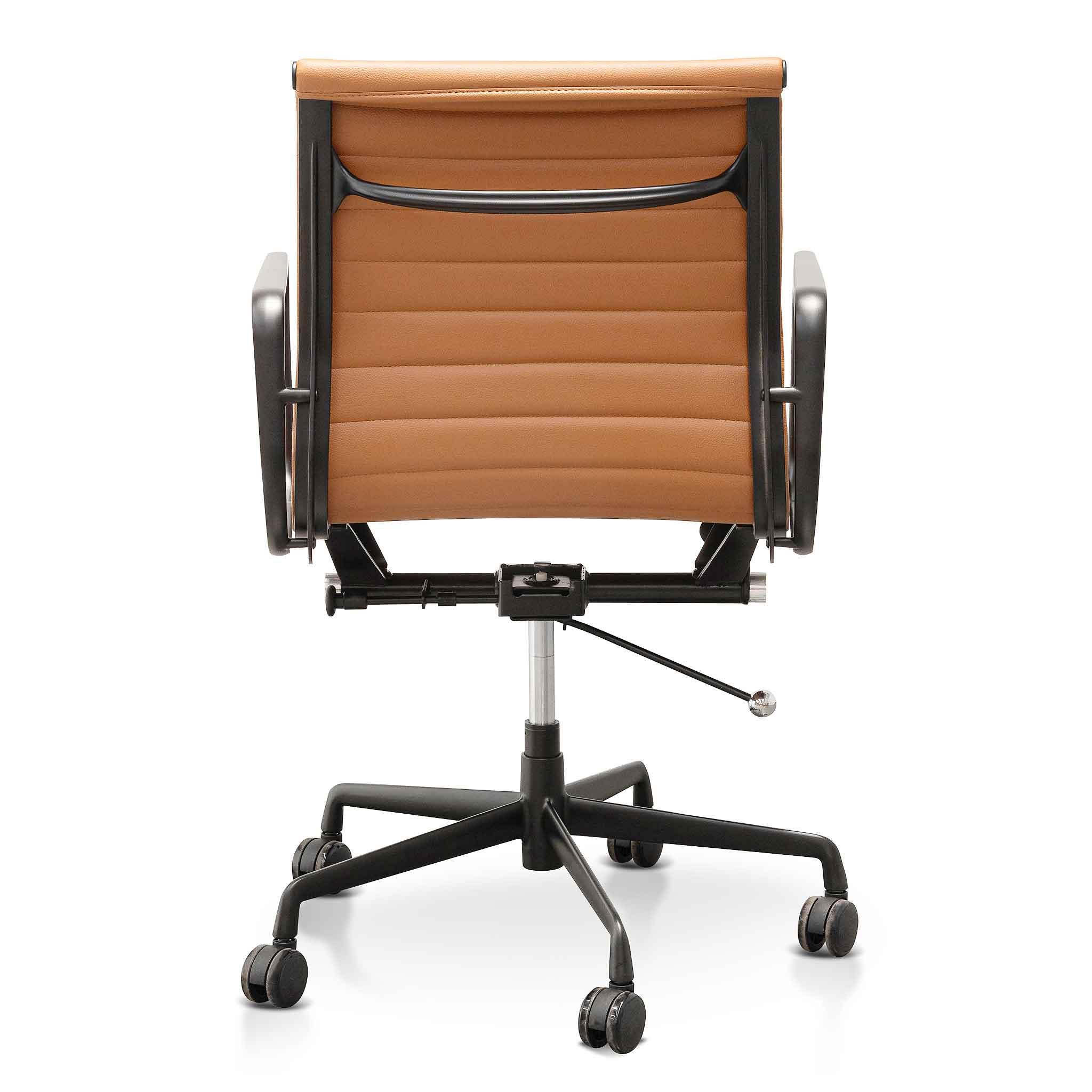 COC6403-YS Low Back Office Chair - Saddle Tan in Black Frame - Furniture Castle