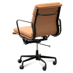 COC6404-YS Low Back Office Chair - Saddle Tan in Black Frame - Furniture Castle