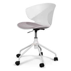 COC6507-LF White Office Chair - Light Grey Seat - Furniture Castle