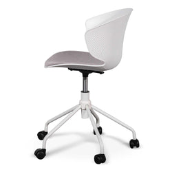 COC6507-LF White Office Chair - Light Grey Seat - Furniture Castle