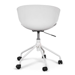 COC6507-LF White Office Chair - Light Grey Seat - Furniture Castle