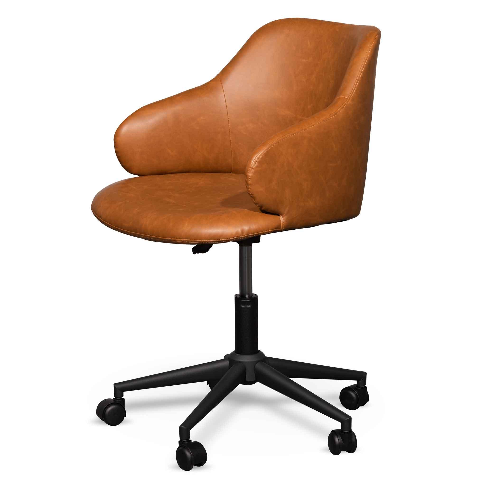 COC6510-LF Office Chair - Vintage Tan with Black Base - Furniture Castle