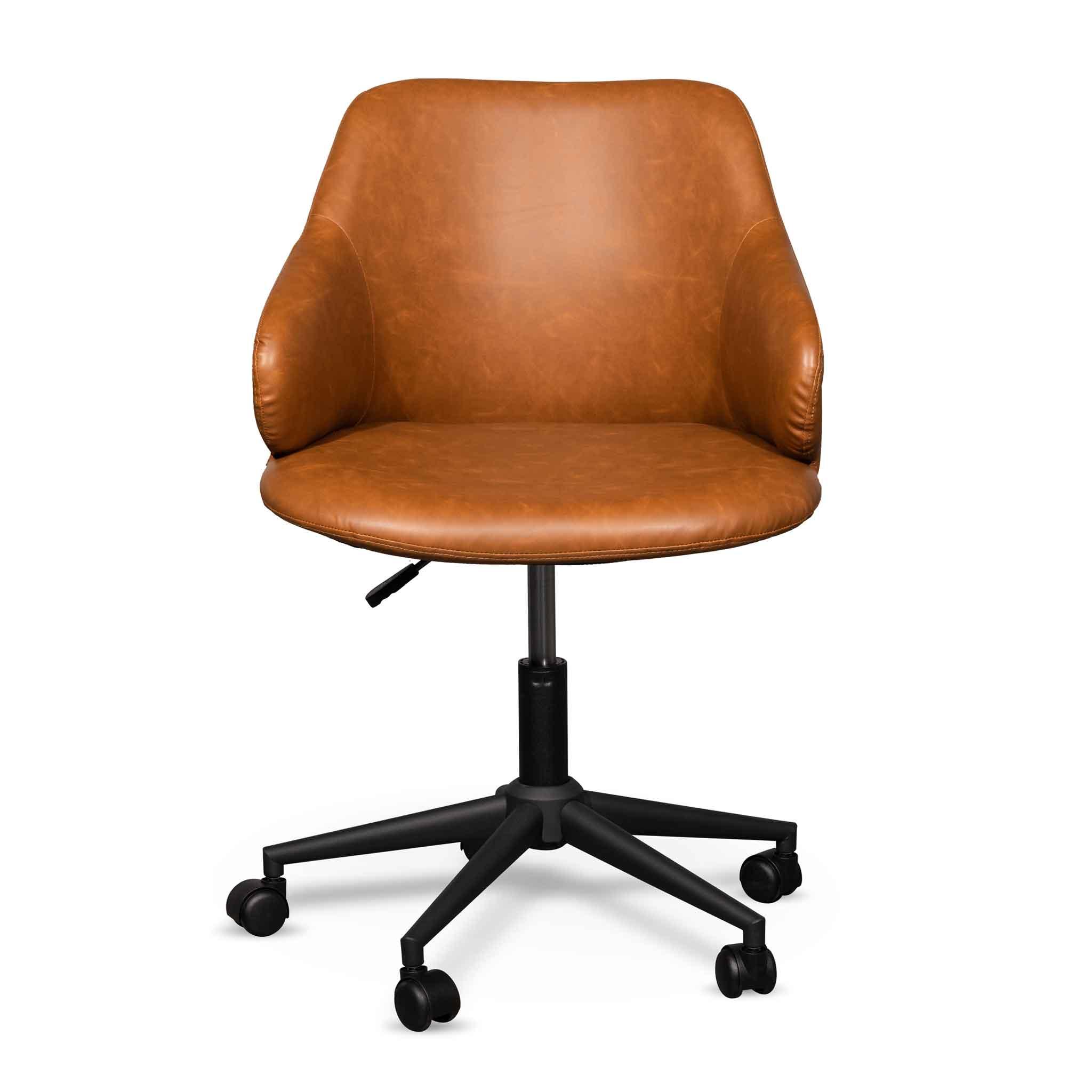 COC6510-LF Office Chair - Vintage Tan with Black Base - Furniture Castle