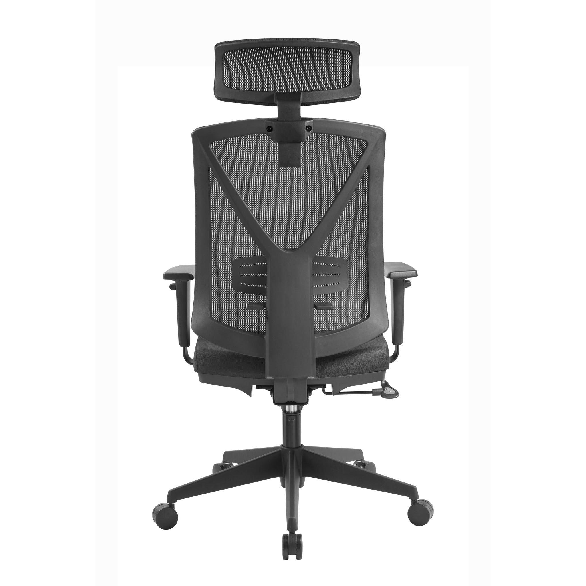 COC8256-UN Mesh Ergonomic Office Chair with Headrest - Black - Furniture Castle