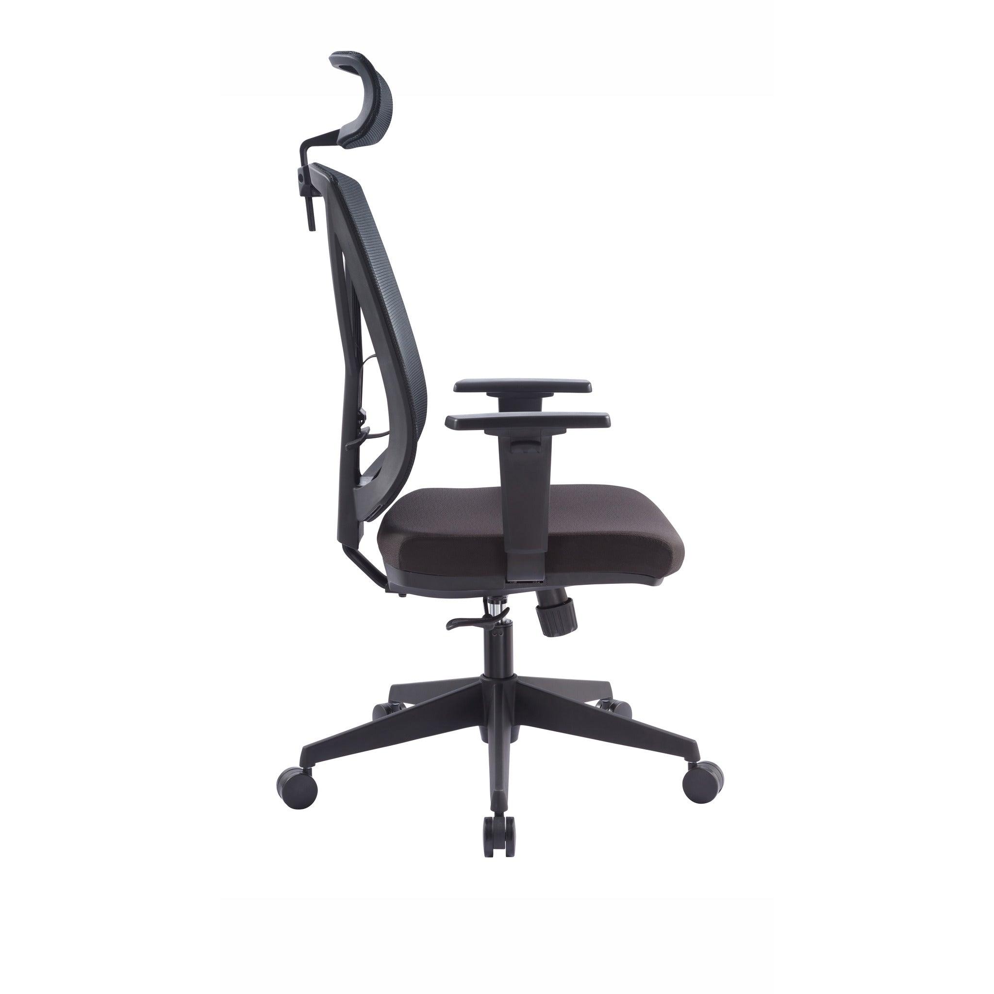 COC8256-UN Mesh Ergonomic Office Chair with Headrest - Black - Furniture Castle