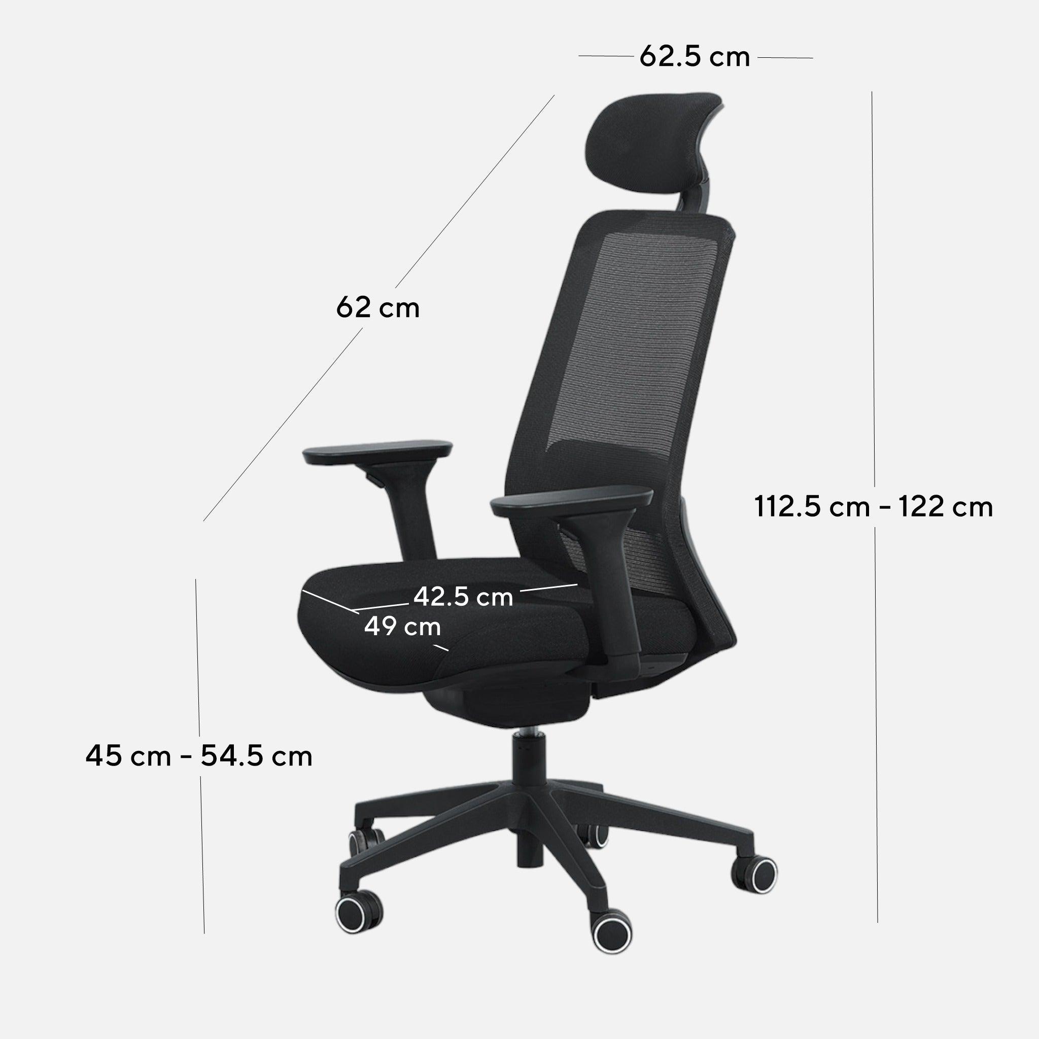 COC8504-LF Mesh Office Chair - Full Black - Furniture Castle