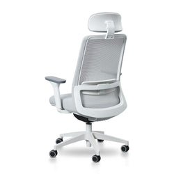 COC8505-LF Mesh Office Chair - Cloud Grey with White Base - Furniture Castle