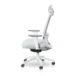 COC8505-LF Mesh Office Chair - Cloud Grey with White Base - Furniture Castle