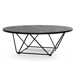 Coffee Table - Black Ash Veneer - Black Legs 100cm - Furniture Castle